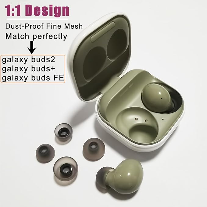 Luckvan Silicone Ear Tips for Galaxy Buds 2 Replacement Filter Screen Earbuds Tips for Samsung Galaxy Buds2/Galaxy Buds+ Plus/Galaxy Buds PE, 6 Pairs LMS Black
