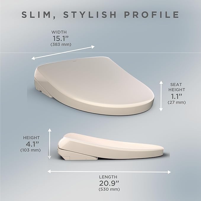 TOTOÂ® WASHLETÂ® S7A Electronic Bidet Toilet Seat with EWATER+Â® Bowl and Wand Cleaning, Auto Open and Close Contemporary Lid, Elongated, Sedona Beige - SW4736#12