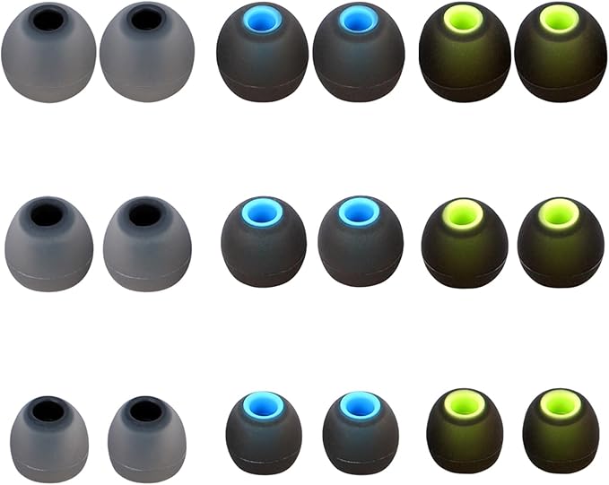MMYQXI Silicone Replacement Earbud Tips Earbud Covers Ear Tips Fit for in-Ear Headphones (Inner Hole 3.8mm -5.1mm) Earbud Replacement Tips 9 Pairs