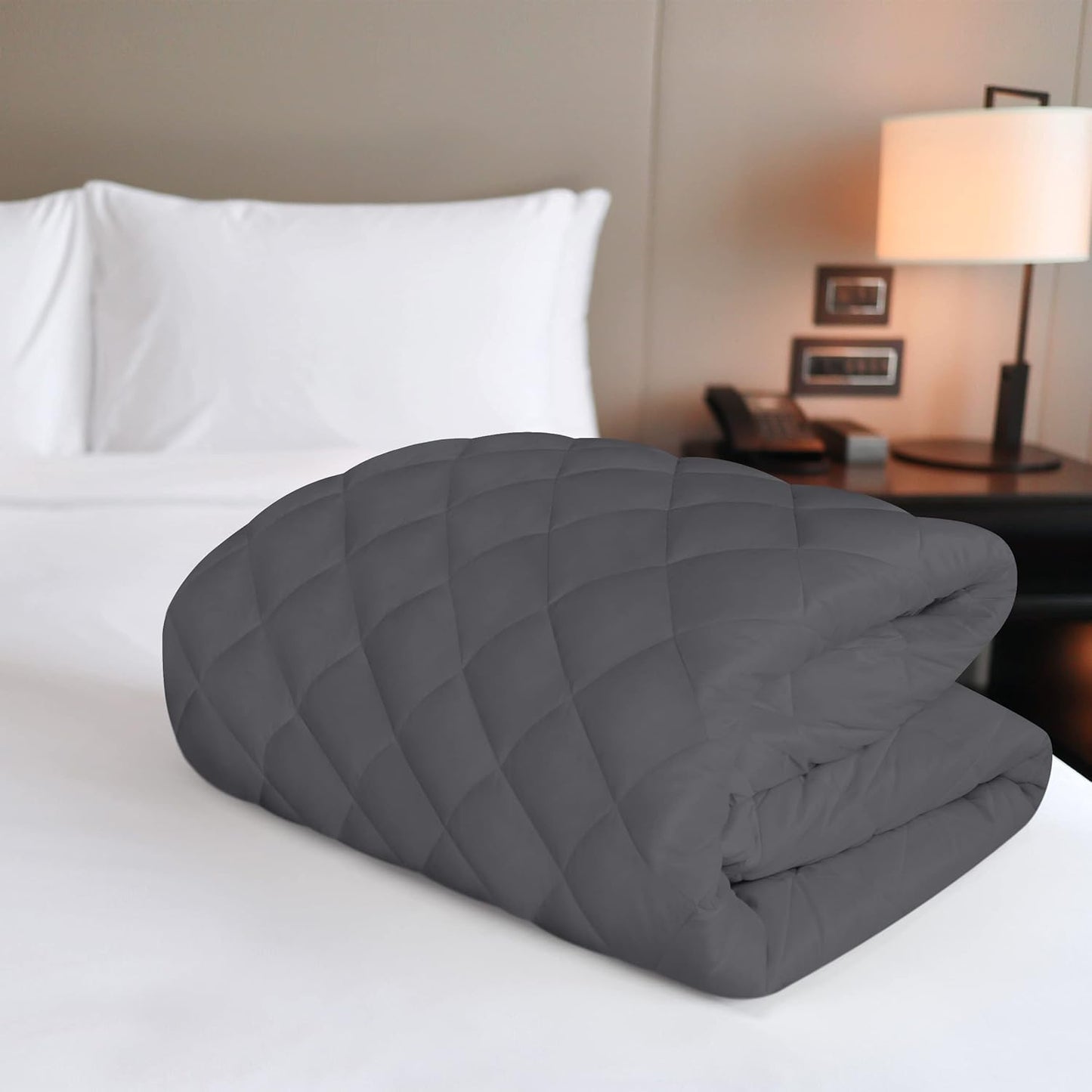 Utopia Bedding Quilted Fitted Mattress Pad - Queen Size, Elastic Cover, Machine Washable, Grey | Pack of 2