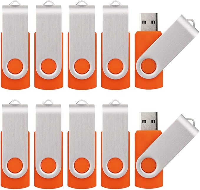 KALSAN 20 Pack 8GB USB Flash Drives 2.0 Memory Stick - Orange