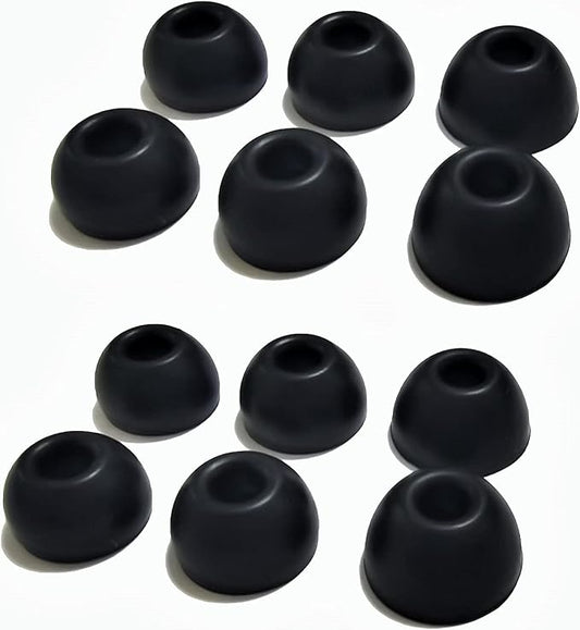 Luckvan Silicone Ear Tips for Beats Studio Buds Tips Replacement Ear Earbuds Tips for Beats Studio Buds+/Fit Pro/Solo Buds Earbuds 6 Pairs LMS Black