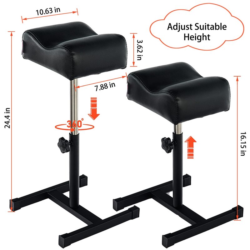 QUEESALN Pedicure Manicure Footrest Adjustable Height Stand Beauty SPA Salon Nail Care Black
