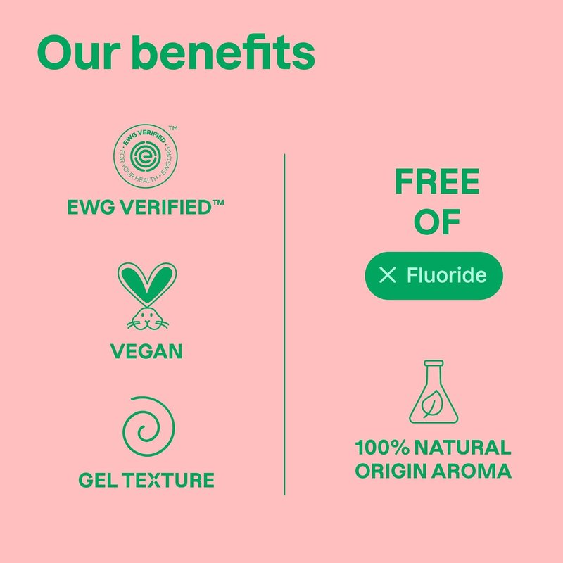 Fluoride-Free Training Toothpaste for Kids - Natural Vegan Strawberry Flavor | 2.6 Oz (Pack of 6)