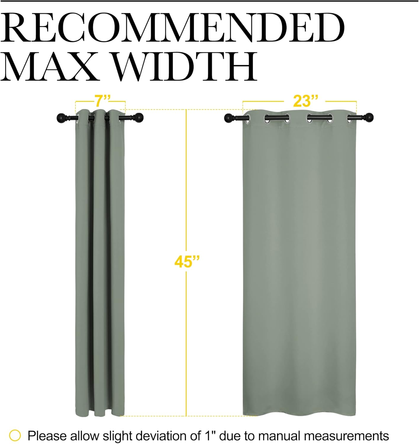 NICETOWN Blackout Curtain Panels - Thermal Insulated Grommet Drapes | 29x45 Inches, Greyish Green (1 Pair)
