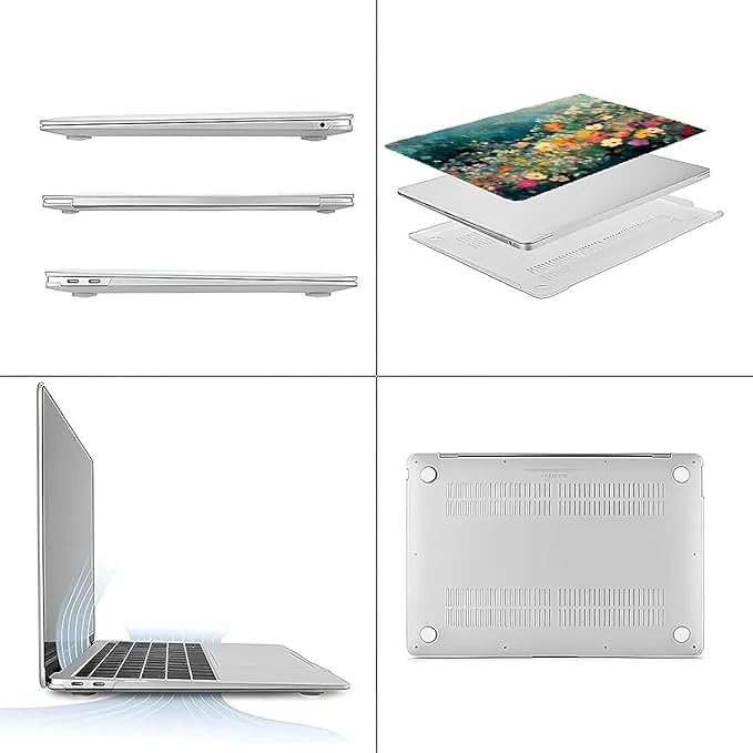 COTAIL Compatible with MacBook Air 13.3 13.6 Inch Case 2022 2021 2020 2019 Plastic Hard Shell Case Cover,13.3 Pro(A1706/A1708/A1989/A2159/A2289/A2338), Spring Flowers