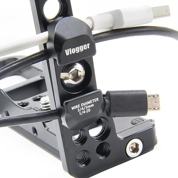 FUGASUN HDMI/SDI/USB-A/USB-C/Type-C Cable Clamp,Support 2~6 mm(0.07"~0.27") Diameter Cable,Compatible with Camera cage for Sony/Nikon/Canon/FUJIFILM