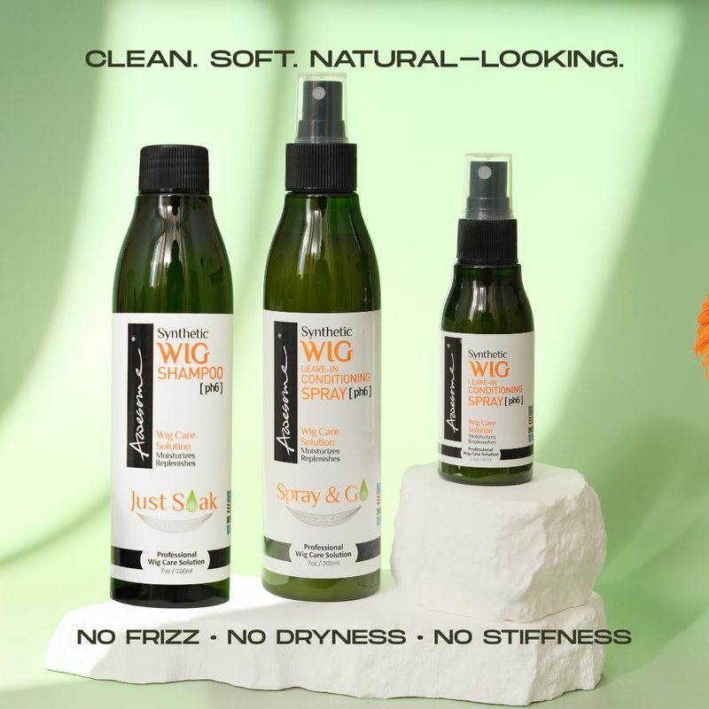 Awesome Synthetic Wig Shampoo, pH6, Detangle and Anti-Frizz, Adds Body & Volume, Hydrates & Moisturizes, Promotes Silkiness & Shine, Easy Combing, Contains Coconut Oil,7 fl oz
