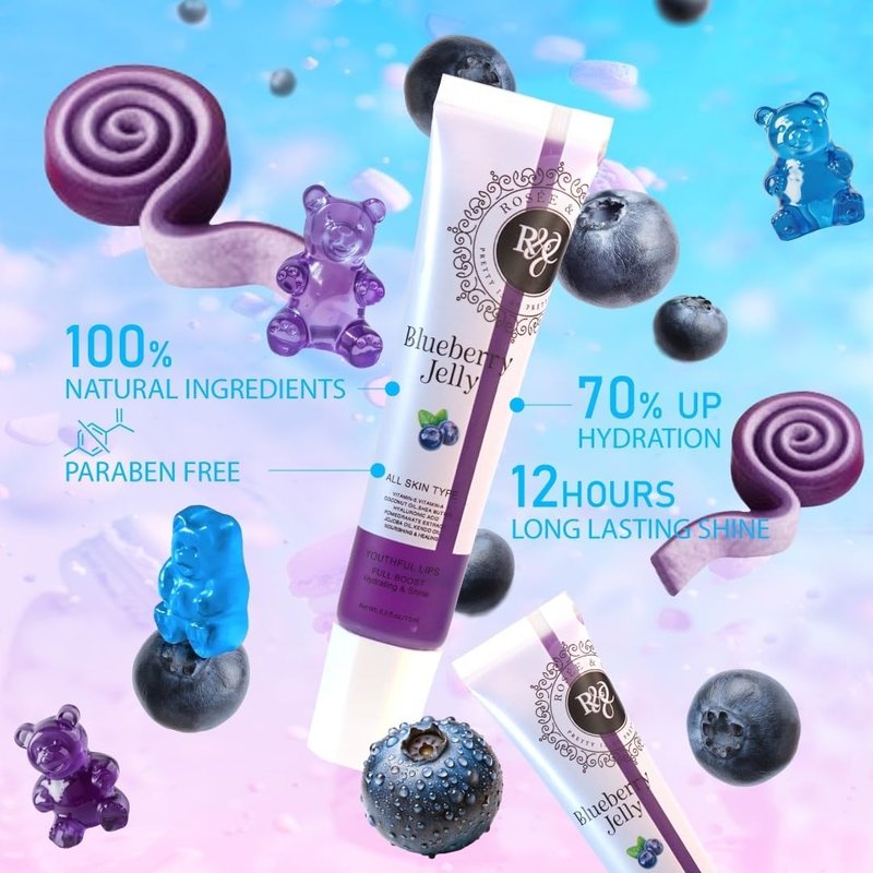 Rosee Lip Gloss Vegan & Cruelty Free Treatment, Professional Make up, Long Lasting Glossy with Shea Butter, Moisturize, Protect & Smooth, High Shine, Non-Sticky (w. Set of 4-4, 0.5)