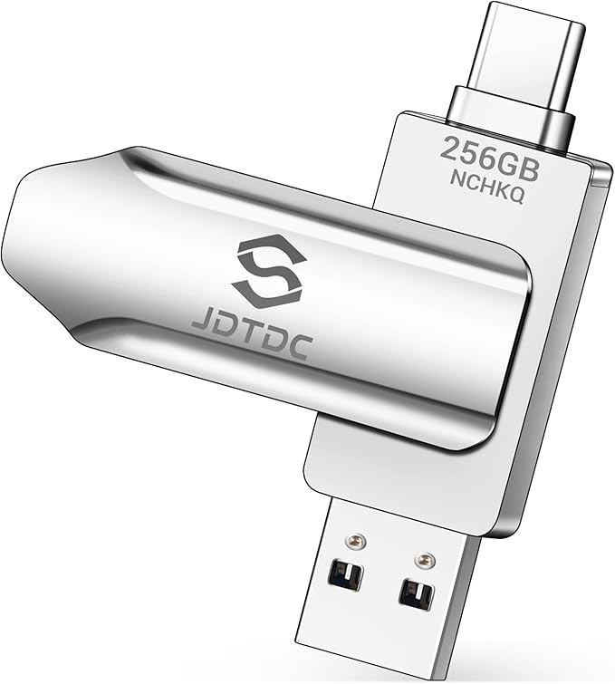 256GB Photo-Stick-iPhone-17/16/15-Flash-Drive iPhone USB C Memory Stick One-Click Backup Photos Videos & Contacts Secure-External-Storage-iPad-Photo-Backup-Thumb-Drive Android-Photo-Storage-Stick