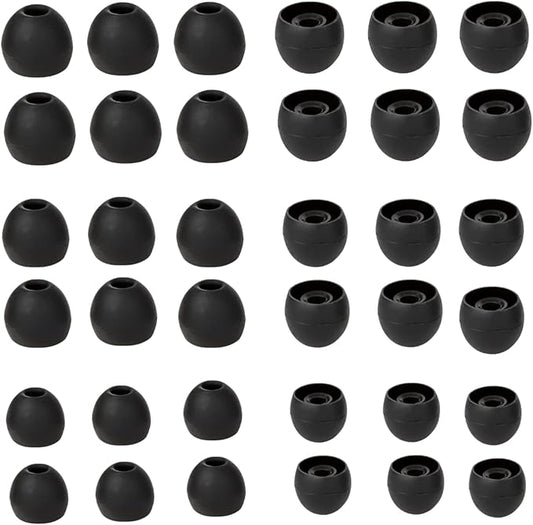 CYADCI Silicone Earbud Replacement Tips Earbud Tips Ear Bud Covers for Fit Most in-Ear Earbuds(Inner Hole 3.8mm -5.5mm) Headphone Rubber Tips Eartips 18 Pairs S M L