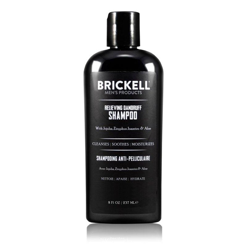 Brickell Men's Relieving Dandruff Shampoo For Men, Soothes and Eliminates Dandruff With Salicylic Acid, Ziziphus Joazeiro, and Aloe, 8oz, Scented