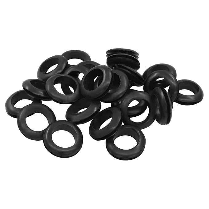 Kyuionty 24 Pcs Rubber Grommets, 5/8" Inside Diameter 3/4" Drill Hole Rubber Wire Grommets O Ring Grommets for Wire, Firewall, Cables, Plugs, Automotive(Black)