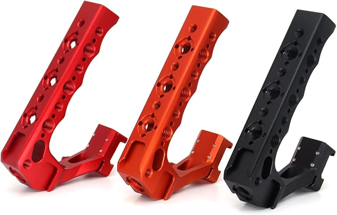 SZJELEN Universal Top Handle Quick Release NATO Grip with NATO Rail for DSLR Camera Cage, with 3 Cold Shoe Adapters to Mount DSLR Camera with Microphone/LED Light/Monitor (Black with NATO Rail)