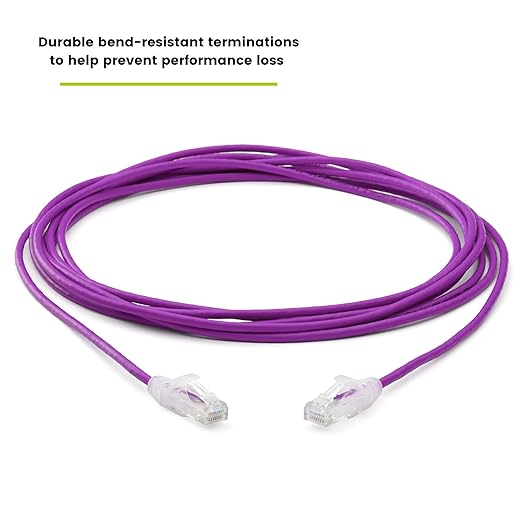 TRUECABLE Cat6 Component Rated Patch Cable, Unshielded (U/UTP), 14ft, Purple, 28AWG Stranded Pure Copper, Snagless 10G High-Speed Ethernet Cable, PoE++ 4PPoE 100W, UL Listed, RoHS-3, 5 Pack