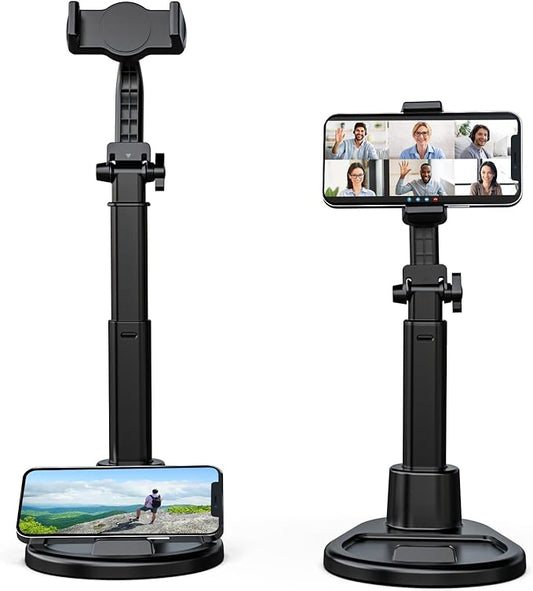 nediea Phone Stand for Desk, Height Adjustable Cell Phone Holder for iPhone, 360 Degree Rotatable Office Phone Stand for Video Recording,Live Streaming,Compatible with All 4.7-7in Smartphones (T13-2)