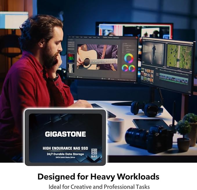 Gigastone 【NAS Certified】 2TB High Endurance SSD (24-Pack) for Gaming/PC/Laptop/NAS SSD TLC 24/7 Reliable 2.5" SATA Internal Solid State Drives RAID Data Storage 2.5 inches SATA 3.0