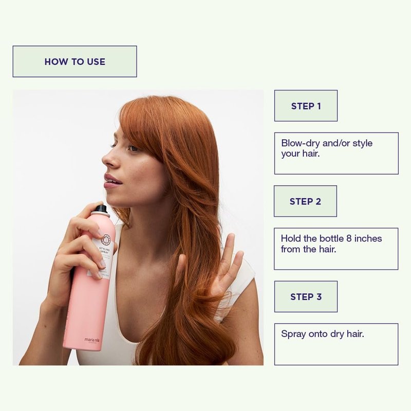 Maria Nila Styling Spray, Hold 2/5, Adds Shine & Reduces frizz, Antioxidant Preserves Hair Color, 100% Vegan & Sulfate/Paraben free, 13.5 Fl Oz