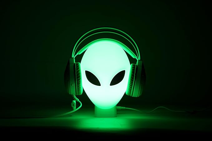 FancyMay RGB Headphone Stand with Music Rhythm Light, 8-Color LED Gaming Headset Holder with USB & Type-C Charging Ports, Voice-Activated Light for PC Desk Setup, Gamer Gifts for Men & Boys