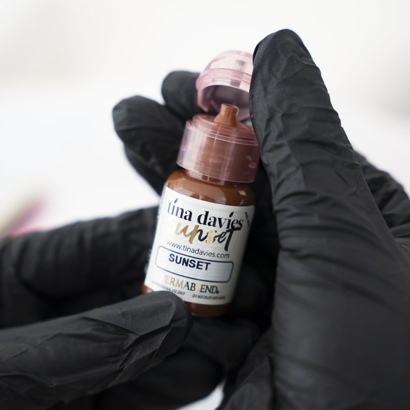 Tina Davies Professional Sunset Pigment - Permanent Eyebrow Makeup - Colours Heal True to Tone - High Retention - 1/2oz
