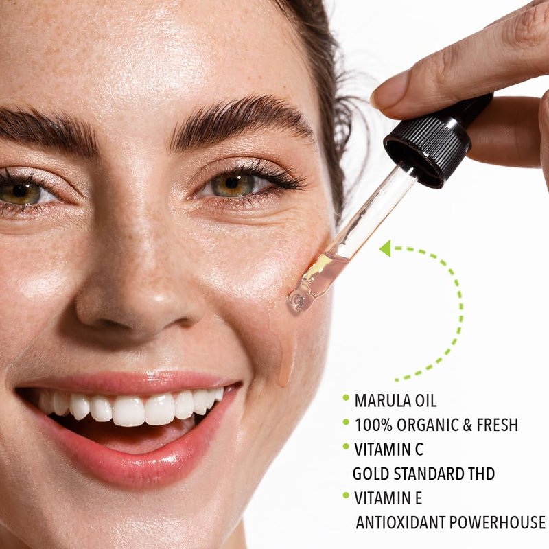 Virgin Marula Face Oil - Hydrating & Radiance Boosting | Supercharged with Vitamin C & E | Organic, Vegan, Cruelty-Free