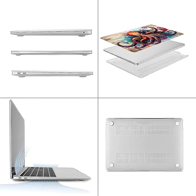 COTAIL Compatible with MacBook Air 13.3 13.6 Inch Case 2022 2021 2020 2019 Plastic Hard Shell Case Cover,13.3 Air (A1932/A2179/A2337), Octopus