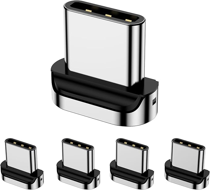 CNakdDG Magnetic Connector Tips Head for USB-C Android Devices (5 Pack), only Compatible 3A Magnetic Charging Cable