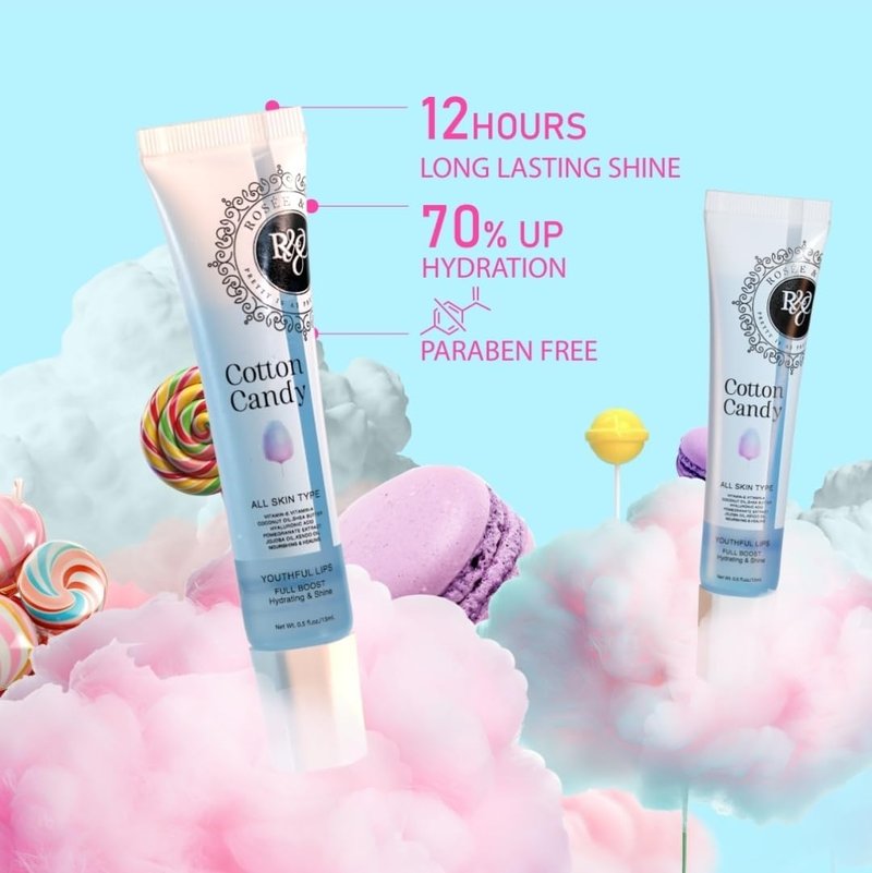 Rosee Lip Gloss Vegan & Cruelty Free Treatment, Professional Make up, Long Lasting Glossy with Shea Butter, Moisturize, Protect & Smooth, High Shine, Non-Sticky (w. Set of 4-4, 0.5)