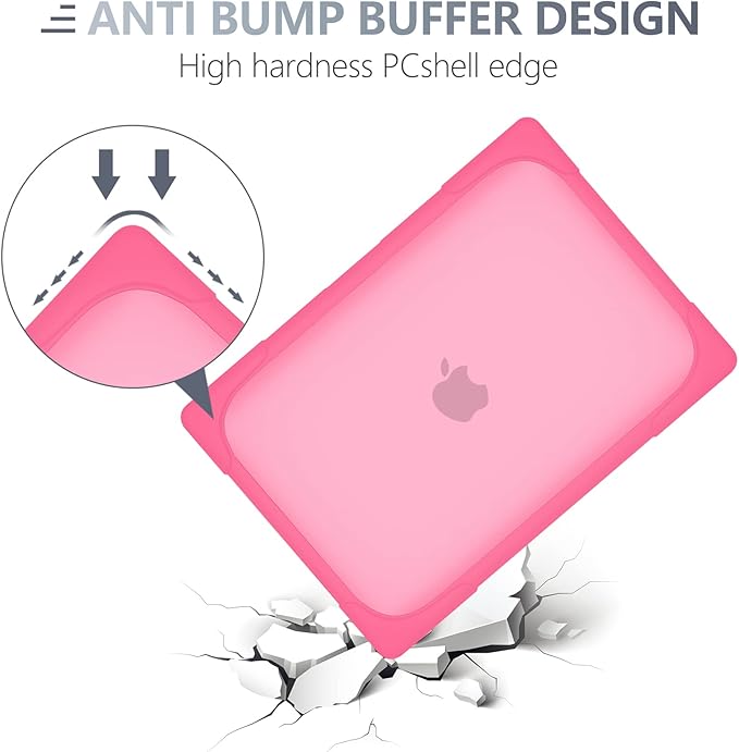 Batianda FlexStand Heavy Duty Case for MacBook Air 13.6 inch, Matte Pink