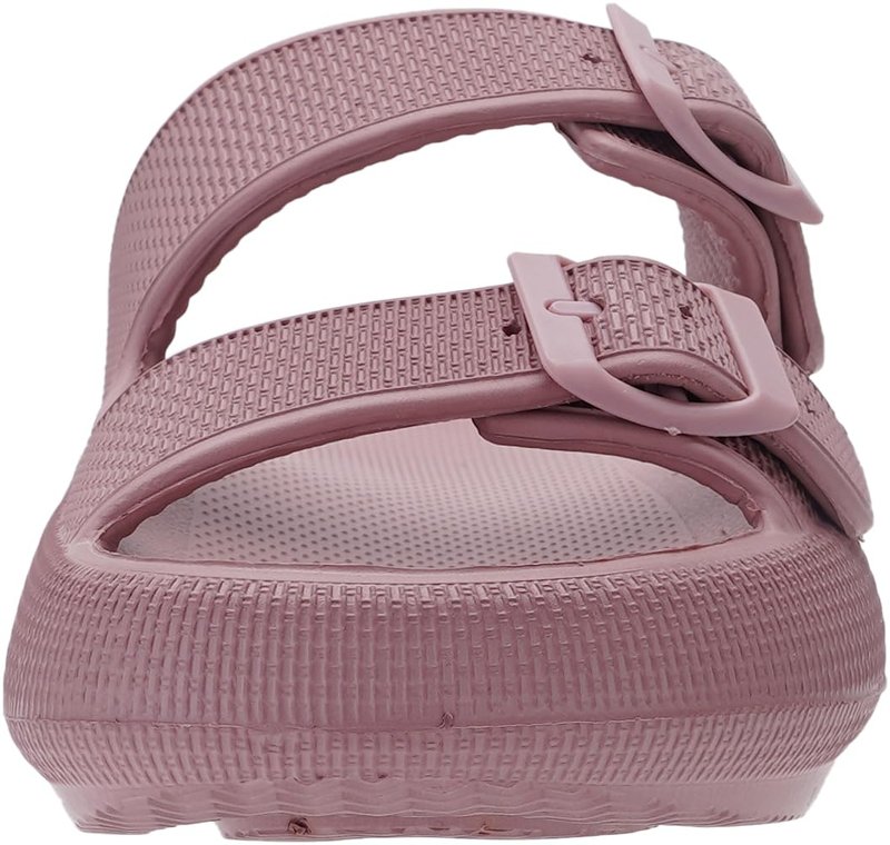 WHITIN Slides Shower Slides Women Men Thick Sole Open Toe Massage Double Buckle Slippers EVA Foam Soft Cushion Bathroom House Spa Pool Sandals Blush