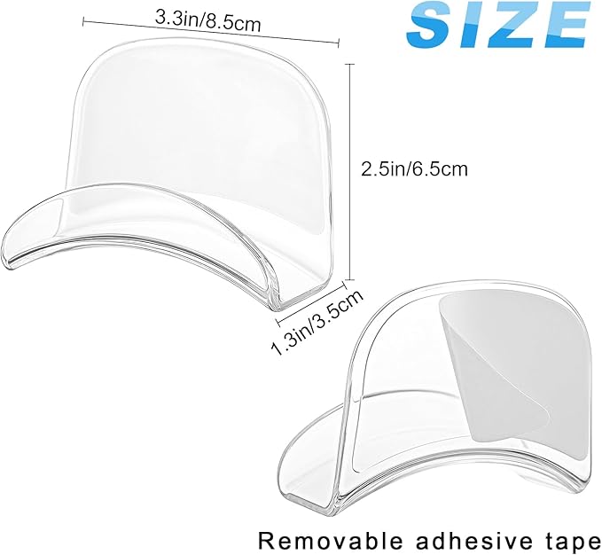 Wonderjune 30 Pcs Headphone Hanger Holder Desk Adhesive Headphone Hook Graduation Wall Hook Mount Strong Universal Acrylic Holder Hooks for General Purpose Game Earphone Controller(Clear)