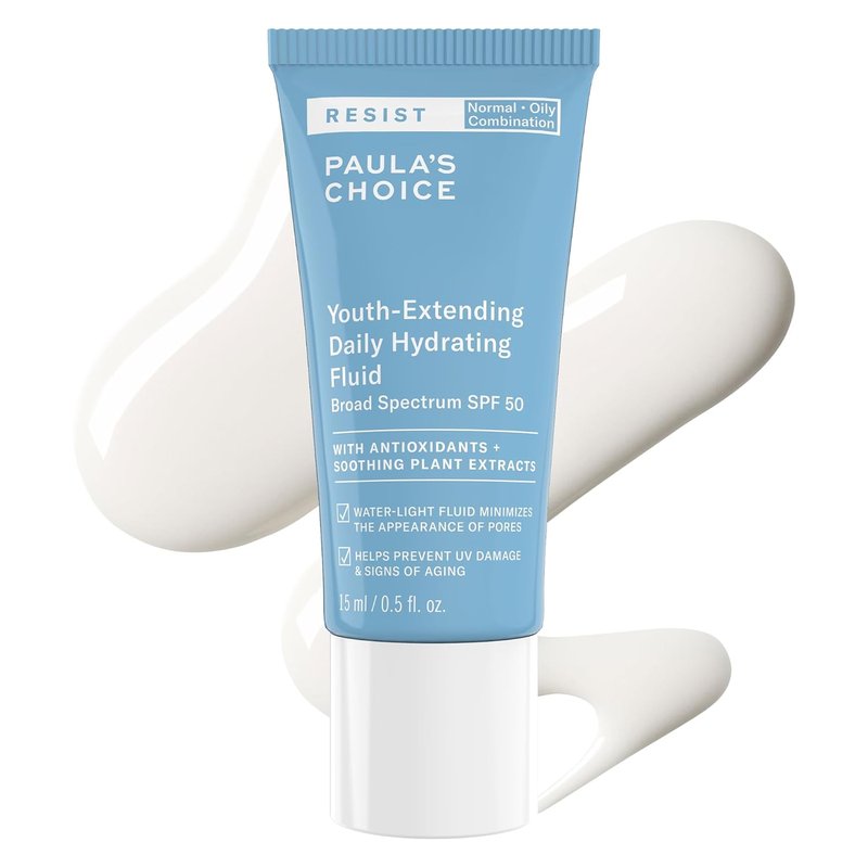 Paula's Choice Daily Hydrating Fluid Face Moisturizer SPF 50 - Fragrance-Free, Chamomile & Vitamin E for Oily Skin