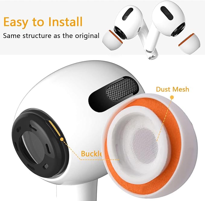 KASOTT Memory Foam Earbud Tips (Orange, 1Count (Pack of 1))