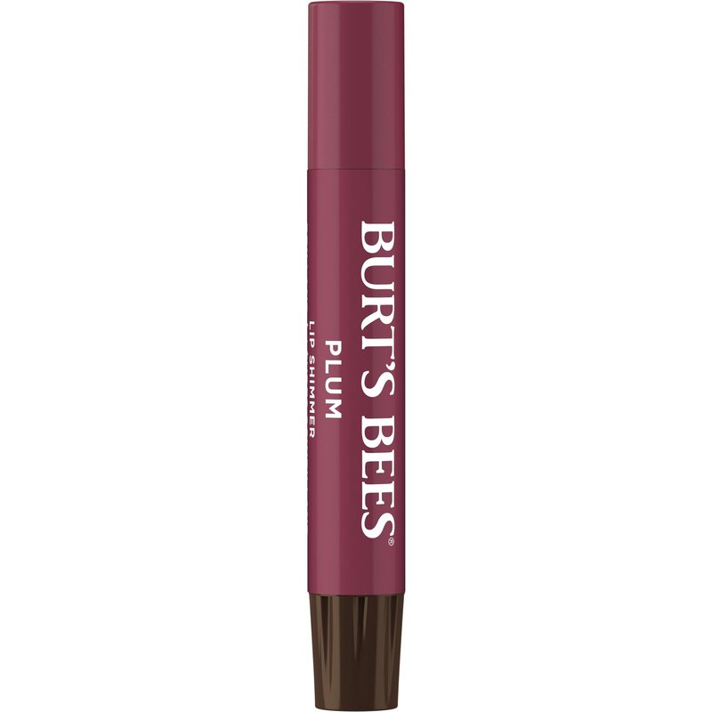 Burt's Bees Shimmer Lip Tint Set, Mothers Day Gifts, Tinted Lip Balm Stick, Moisturizing for All Day Hydration with Natural Origin Glowy Pigmented Finish & Buildable Color, Plum (4-Pack)