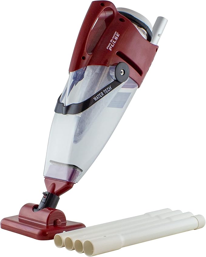 POOL BLASTER Pulse Cordless Pool Vacuum w/Pole Set - Large Debris Capacity & Fast Hoseless Cleaning of Inground & Above Ground Pools, Handheld Rechargeable Pool Cleaner for Sand, Silt & Leaves