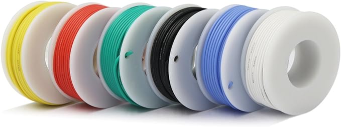 CBAZY™ Hook up Wire Kit (Stranded Wire Kit) 20 Gauge Flexible Silicone Rubber Electric Wire 6 Colors 19.6 feet Each 20 AWG