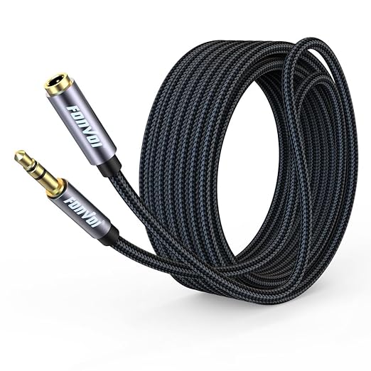 FONVOi 20FT 3.5mm Aux Jack Audio Extension Cable,Male to Female,TRS Headphone Extension Cable Compatible with Heaphone, MP3 Players iPhone iPad Tablets Media Player