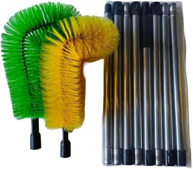Adjustable Gutter Cleaning Brush 10.5ft Extendable Roof Cleaning Tool with Flexible Angle for Gutter Debris Remover, Ladder Gutter Cleaner, Heavy Duty Design, 2-Packï¼Dï¼
