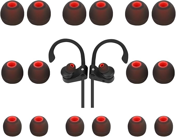 TSZYYM Replacement Earbud Tips Silicone Earbud Covers Ear Tips Fit Most in-Ear Earbuds(Inner Hole 3.8mm -5.1mm) Headphone Rubber Tips 9 Pairs S M L