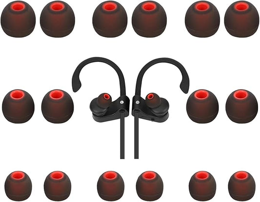 TSZYYM Replacement Earbud Tips Silicone Earbud Covers Ear Tips Fit Most in-Ear Earbuds(Inner Hole 3.8mm -5.1mm) Headphone Rubber Tips 9 Pairs S M L
