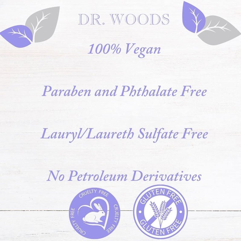 Dr. Woods Lavender Liquid Castile Soap - Castile Soap with Pure Lavender Oil, Body Wash for Men and Women, Natural Cleanser for Face, Hands, and Body - 32 Fl Oz, Pack of 2