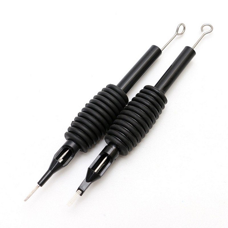 50PCS Disposable Sterilized Conjoined Tattoo Needles and Tubes Grip 5RL(19mm)