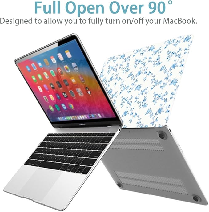 LanBaiLan Compatible for MacBook Pro 13 inch with Touch Bar M2 2026 2025 2024 2023 2022-2016 A2338 M1 A2251 A2289 A2159 A1989 A1708 A1706, Laptop Hardshell Case and Keyboard Cover, Engraved Floral