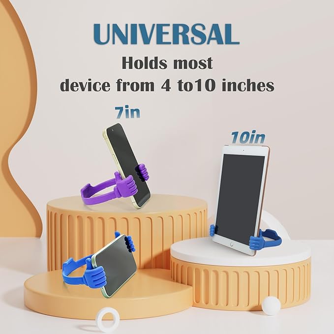 Honsky Cell Phone Stand Holder 2-Pack,Thumbs Up Lazy Phone Stand,Universal Adjustable Flexible Dock for All Phones & Tablets,Cute Perfect Valentine's Day Gifts for Him/Her,Gifts for Couples,Blue