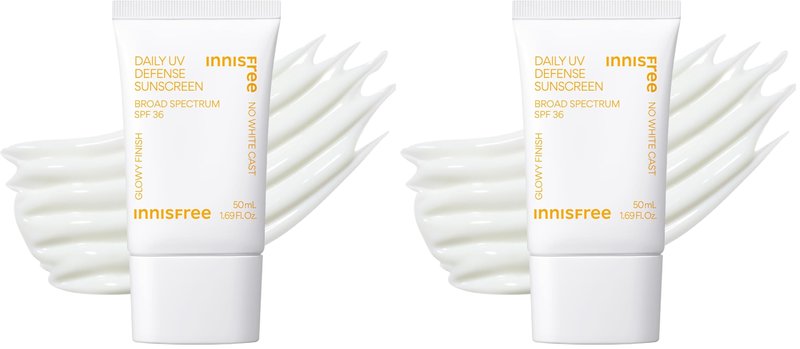 Innisfree Daily UV Defense SPF 36 2 Pack | Korean Face Sunscreen | Broad Spectrum Protection, Invisible Finish, No White Cast, Lightweight, Gentle and Hydrating