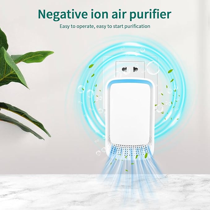 Plug-In Ionic Air Purifier (4 Pack), Home Air Ionizer, Silent Filterless Air Purifier, Silent Filterless Air Purifier for Home, Portable Negative Ion Air Freshener for Pet Odors, Dust, and Smoke