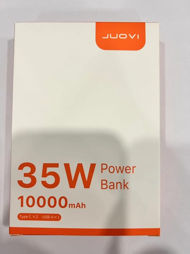 JUOVI Power Bank Fast Charging 10000mAh 35W Portable Charger Small Battery Pack with PD 3.0 & QC 4.0 Type-C USB-A Input Output Lightweight Phone Charger Compatible for iPhone Samsung iPad