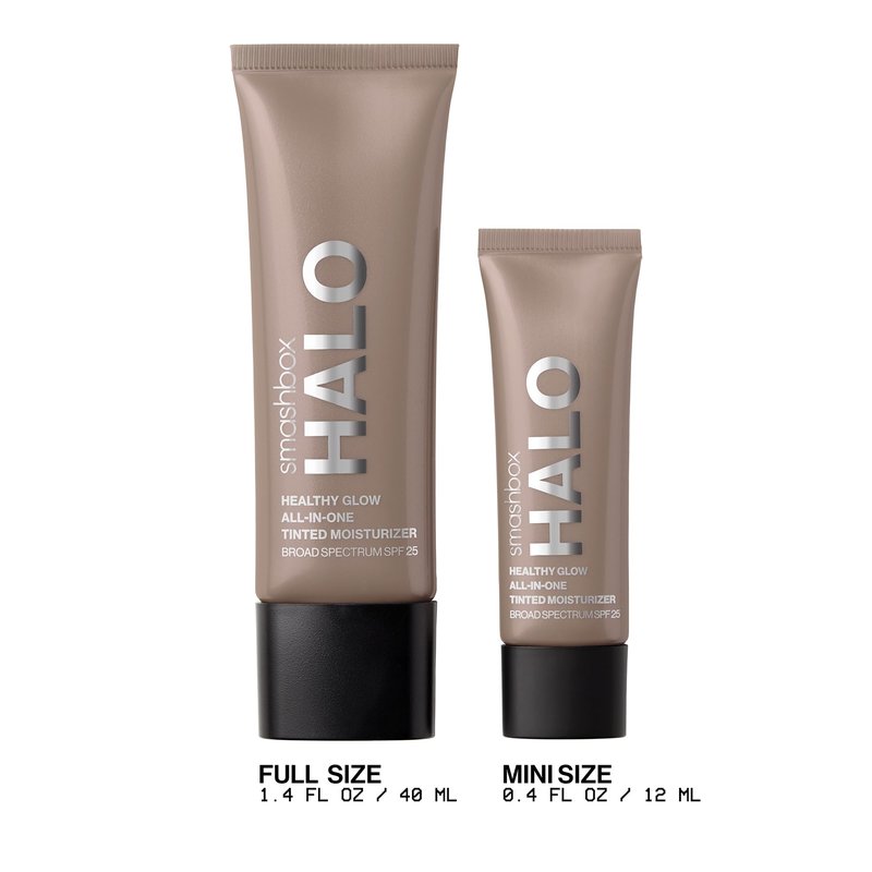 Smashbox Halo Healthy Glow Tinted Moisturizer with SPF 25 | 24-Hour Hydrating Buildable Coverage with a Natural Dewy Finish, Hyaluronic Acid & Niacinamide, Light Neutral, 1.4 Fl Oz