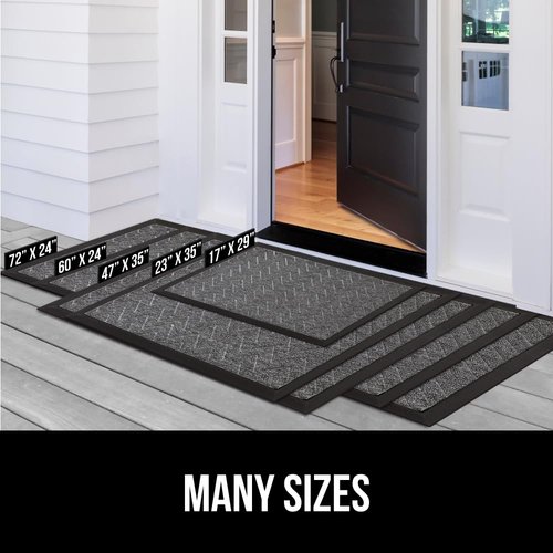 GORILLA GRIP 100% Waterproof All-Season WeatherMAX Doormat, 47x35, US Designed Natural Rubber, Stain and Fade Resistant, Low Profile Indoor Outdoor Door Mats, Easy Clean Patio Mat, Modern Latte