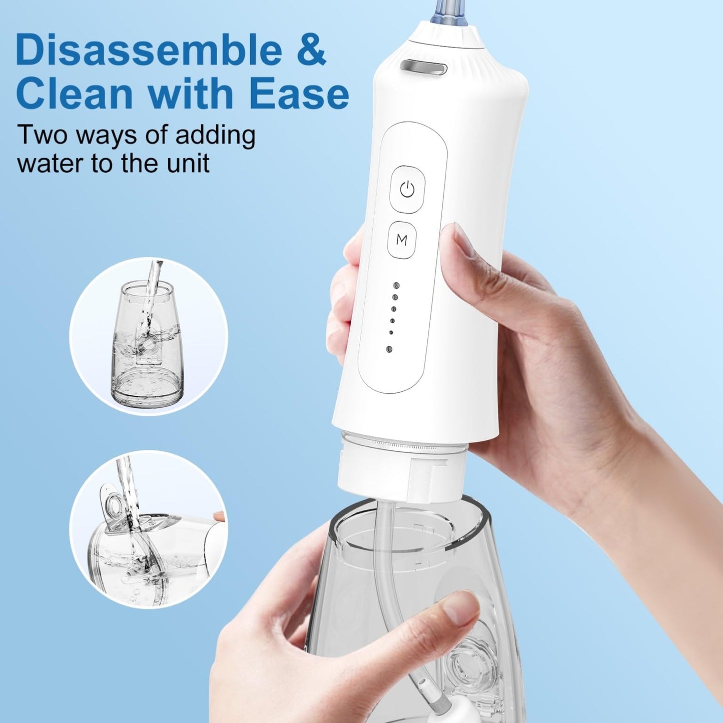 Cordless Water Flosser, 5 Modes, 300ML Tank, IPX7 Waterproof